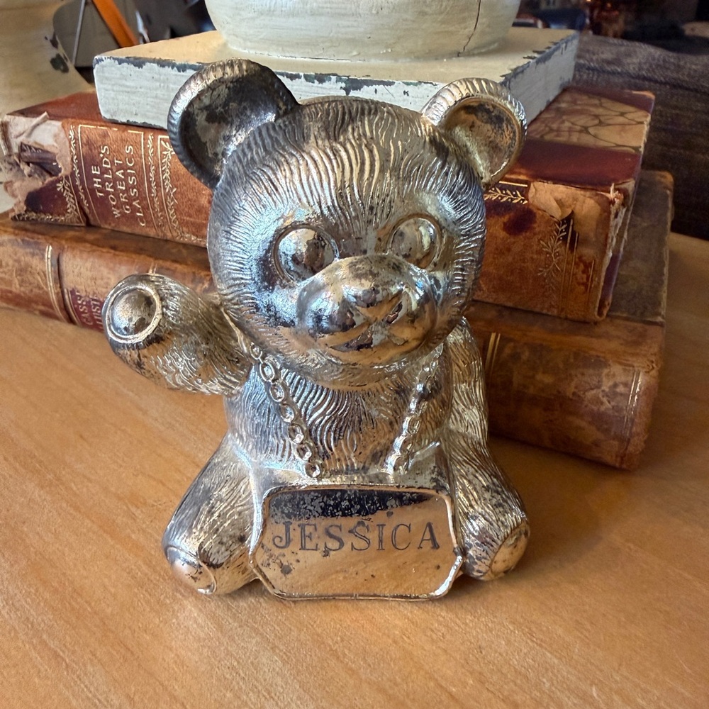 Vintage Silver Teddy Bear Bank - Picture 11 of 11